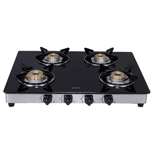 Elica Vetro Glass Top 4 Burner Gas Stove