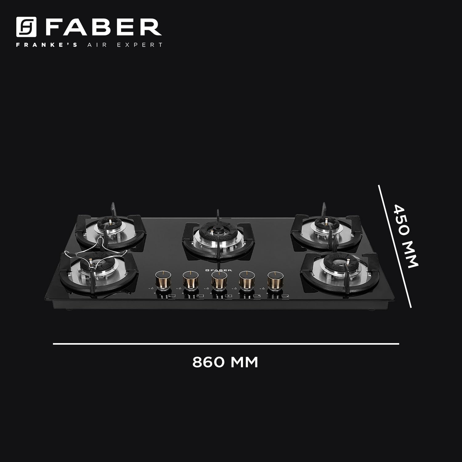 Faber Hob 5 Burner | Auto-Ignition | Spillage Proof