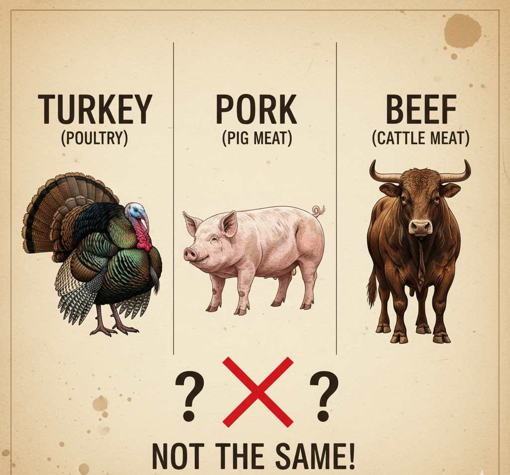 Read more about the article Is Turkey Pork or Beef? The Complete Guide to Understanding Turkey Meat, Its Category, and Whether It’s Healthier Than Beef or Pork