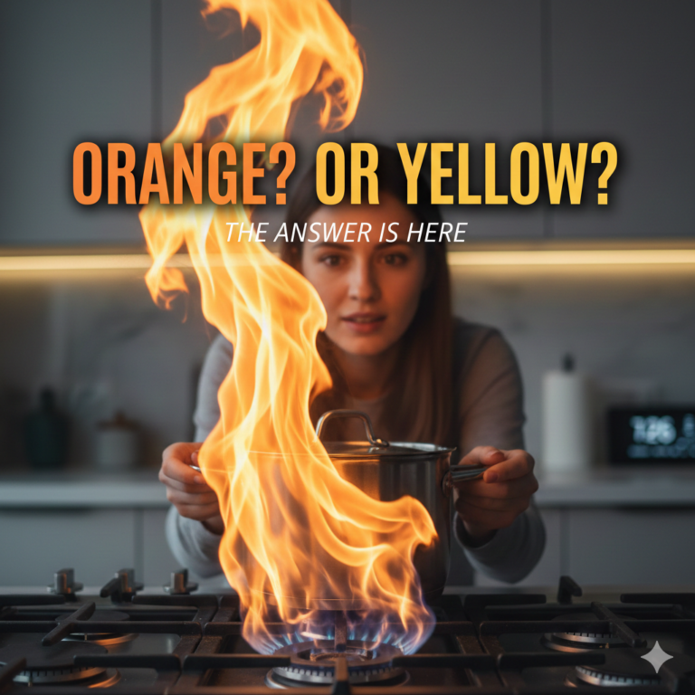 Gas Stove Flame Orange or Yellow