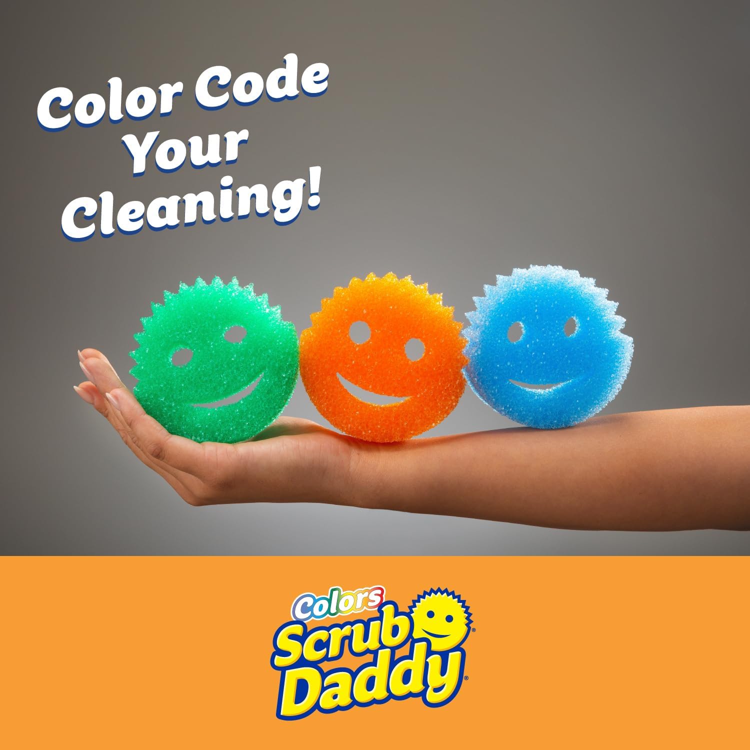 Scrub Daddy Color Sponges - Scratch-Free Multipurpose Dish Sponges for Kitchen, Bathroom & Household Cleaning