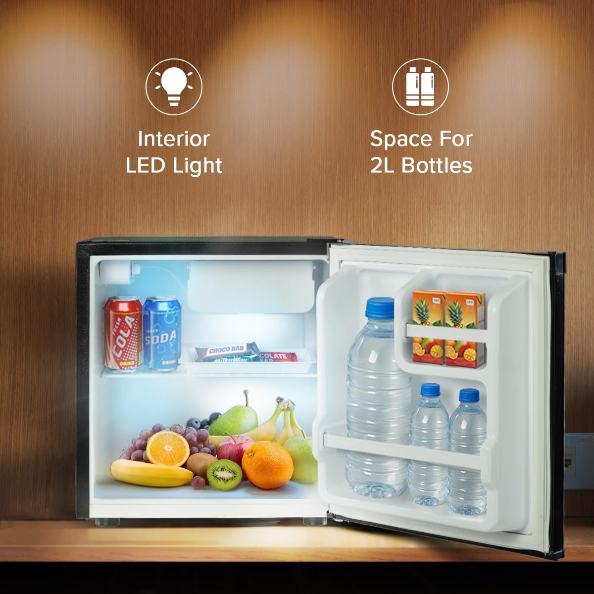 Blue Star Bluestar 45 Ltr, 2 Star, Mini Refrigerator with Freezer, Direct Cool,Black